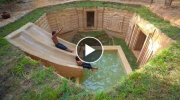 build tunnel swimming pool water slide to temple underground swimming pool