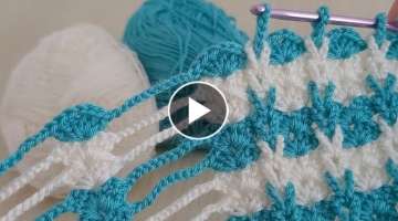 Super Easy 3D Crochet Knitting - Çok Güzel Tığ işi Örgü Modeli