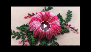 Gorgeous flower design with easy trick|hand embroidery