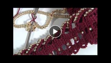 ROSE FLOWER or LACE TAPE?/ BEAUTIFUL LACE TAPE Crochet with Beads/Pattern and 2 Project