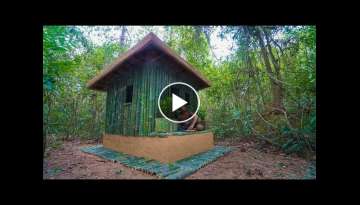 Survival Shelter Ideas: Build Mud Bamboo Villa in Deep Jungle by Ancient Skills