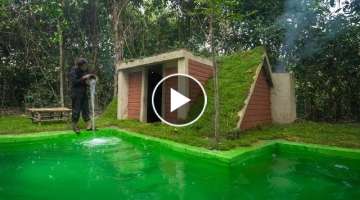 Girl Build The Most Beautiful Under Earth Home Around Swimming Pool Decoration by Ancient Skills