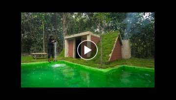 Girl Build The Most Beautiful Under Earth Home Around Swimming Pool Decoration by Ancient Skills