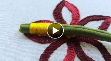 Amazing flower design with new trick|latest hand embroidery design