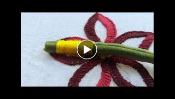 Amazing flower design with new trick|latest hand embroidery design