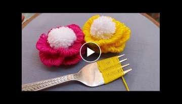 Amazing design with fork|super easy flower design