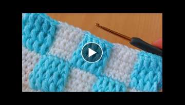 chessboard crochet easy knitting / satranç tahtası kolay tığ işi örgü