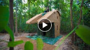 Jungle Survival: Build Bamboo Mud Slide Roof Villa by Ancient Skills