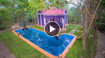 Build The Most Amazing Outdoor Sitting Area and Swimming Pool for My Villa; Bushcraft Skills
