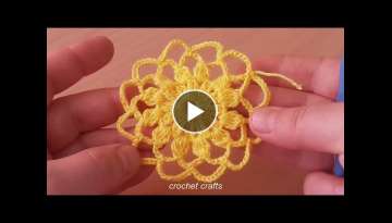 Crochet Easy Flower Round Lace Motif-süper kolay motif yapımı