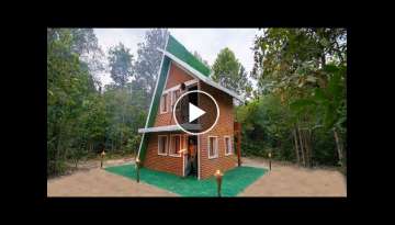 Build The Most Modern Slide Roof Villa House by Ancient Skills