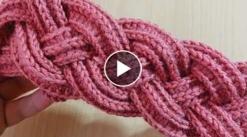 crochet easy rope braid hair band / tığ işi kolay halat örgü saç bandı