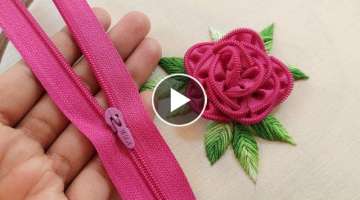 Gorgeous Rose flower design with new trick|latest hand embroidery