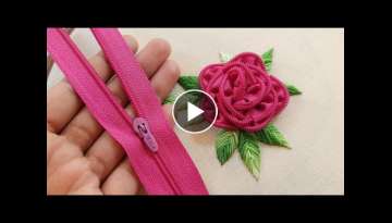 Gorgeous Rose flower design with new trick|latest hand embroidery