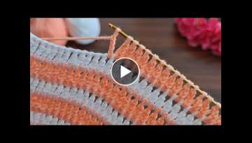 Amazing Very Very Easy Tunisian Knitting Pattern İnanılmaz Çok kolay Tunusişi Örgü Modeli