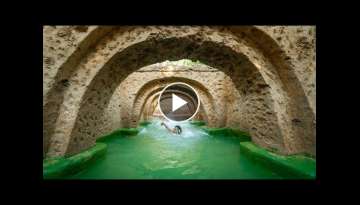 Living & Building Underground Temple Tunnel House With Swimming Pools