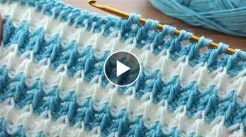Super tunisian crochet very easy two-color Tunisian crochet online tutorial for beginners