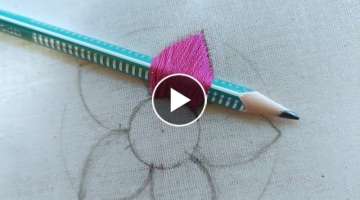 Very easy and very beautiful flower design with pencil|latest embroidery tricks