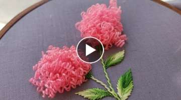 Most beautiful flower design with new trick|super easy woolen flower