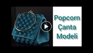 Örgü Popcorn Çanta Modeli, (Portföy Örgü Çanta) , Örgü Çanta Yapımı , Örgü Çanta ...