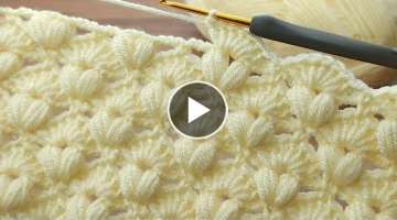 Wowww Muy lindo cream color Super Easy Crochet Baby Blanket For Beginners online Tutorial #croch...