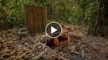 Building The Most Secret Underground Bamboo House under water well