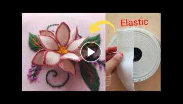 Elastic flower design|latest hand embroidery with elastic
