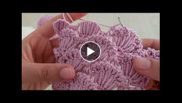 Super Easy Crown Pattern Crochet Knitting - Çok güzel taç desenli tığ işi örgü modeli