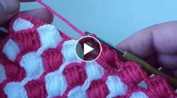 Süper easy knitting crochet baby blanket -harika bir örgü modeli