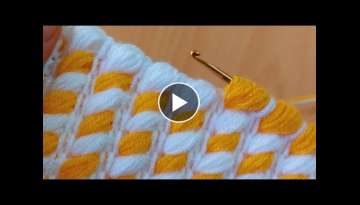 beautiful folds super easy tunisian crochet knitting /Tunus işi kolay örgü