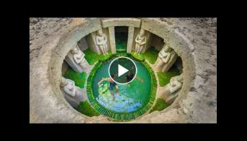 Build Amazing Underground Mansion and Bamboo Swimming Pool By Ancient Skills