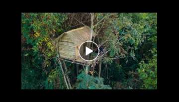 Amazing! Girl Build The Most Beautiful Bamboo Tree House