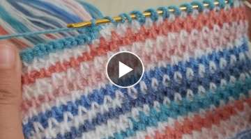 Super Easy Tunusian Crochet Knitting - Çok Güzel Tunus İşi Yelek Battaniye Modeli
