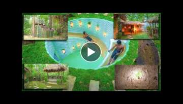 100days Building Bamboo Villa and Underground Water Park in Jungle by Ancient Skills
