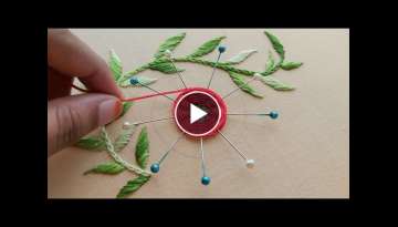 Hand embroidery with pins |very easy flower design with pins