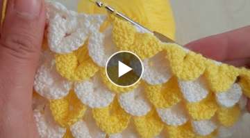 Amazing Easy 3D Crochet Knitting - Tığ İşi Çok Güzel Kabartmalı Yelek Battaniye Modeli