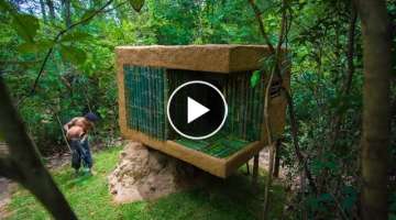 Build Mini Jungle Bamboo Villa on Termite Mound By Ancient Skills