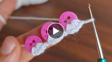 PERFECT Very Easy Crochet Knitting Pattern with Button - Düğme İle Yapılan Tığ İşi Ör...