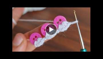 PERFECT Very Easy Crochet Knitting Pattern with Button - Düğme İle Yapılan Tığ İşi Ör...
