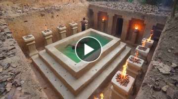 How to Build Pyramid Swimming Pool in Underground Mansion