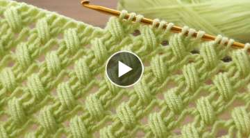 Muy lindo punto Green color* Super Easy Tunisian Crochet Baby Blanket For Beginners online Tutori...