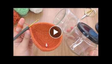AMAZING IDEA Look what I did with the canning jar found in the TRASH! CROCHET candle holder RECYC...
