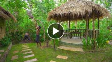 Build The Most Beautiful Bamboo Sitting Room Near Bamboo Villa