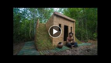 Build the Most Beautiful Slide Roof Cabin in the Jungle By Ancient Skills