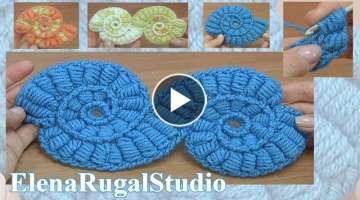 Crochet Motif with Bullion Block Stitch Tutorial 19 Vrije vorm en Iers kant