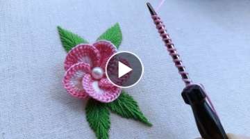 Very beautiful flower design with new trick|latest hand embroidery design