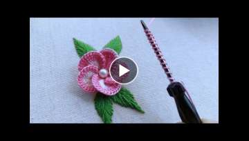 Very beautiful flower design with new trick|latest hand embroidery design