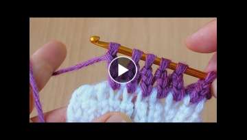 Wow! Tunisian crochet tutorial step by step for beginners/ acemiler için kolay tığ işi
