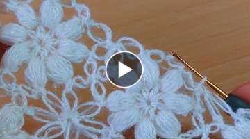 This crochet is wonderful gentle and elegant puff square crochet kolay tığ işi çeyizlik şal ...