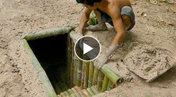 Building The Most Secret Underground Bamboo House By Ancient Skill